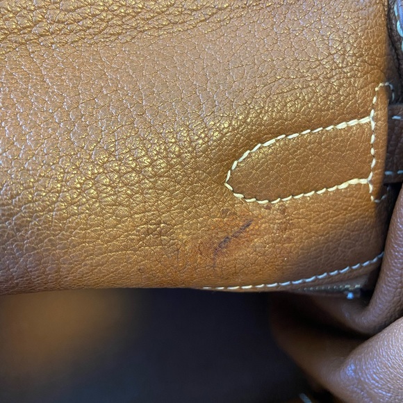 Hermes Kelly Retourne 35 in Cognac Chèvre de Coromandel with gold hardware - Picture 10 of 16